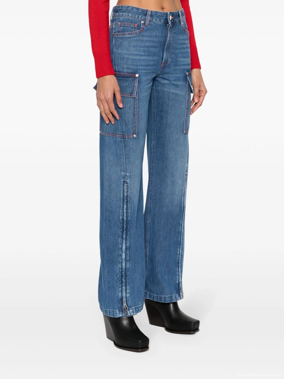 Affordable ankle-zips jeans Stella wide-leg McCartney Women 0421